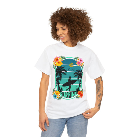 Surfing T-Shirt, Summer T-Shirt 100% Cotton, 8 colours, AUS - USA warehouse free post.