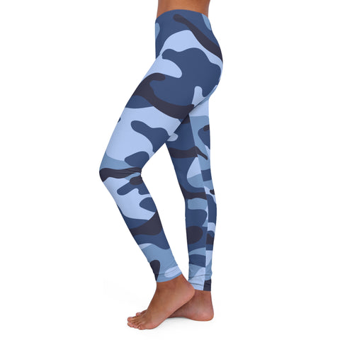 Camo Leggings Pants, Workout Spandex Leggings, Blue colour, USA warehouse, free post.