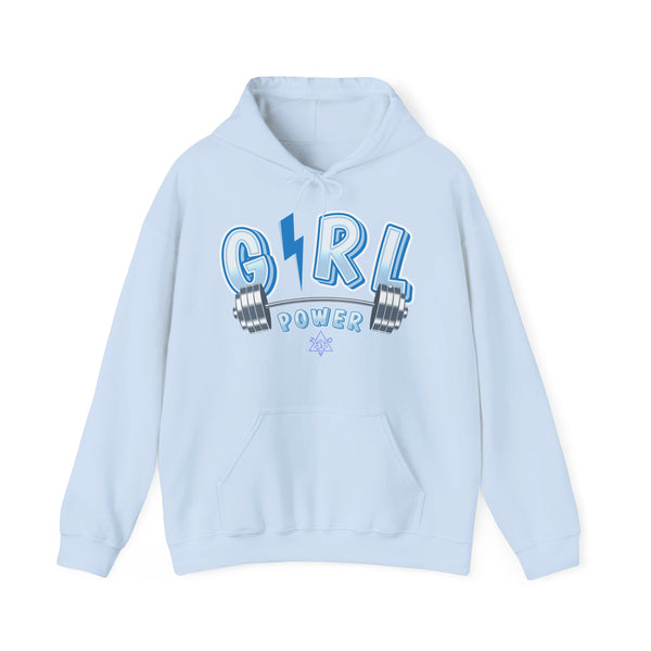 Girl Power hoodie,  Gym heavy blend hoodie with Kangaroo pocket, full colour, 6 colours, 50% Cotton and 50% Polyester.