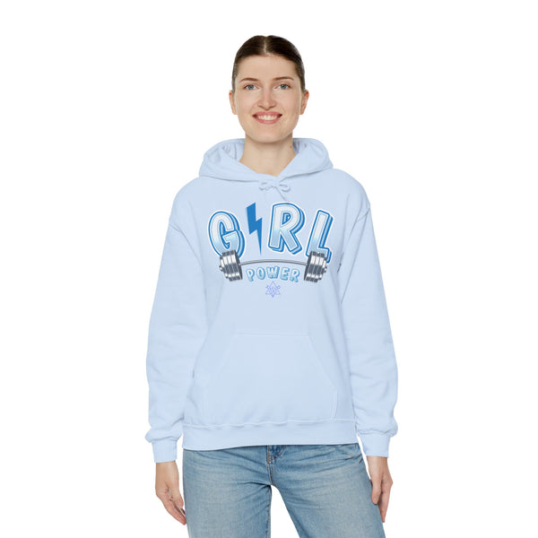 Girl Power hoodie,  Gym heavy blend hoodie with Kangaroo pocket, full colour, 6 colours, 50% Cotton and 50% Polyester.