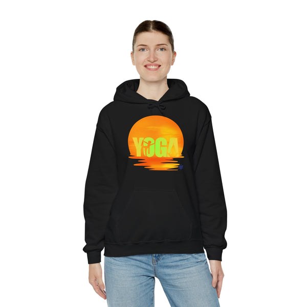 Yoga Sunset hoodie,  Yoga heavy blend hoodie with Kangaroo pocket, full colour, 6 colours, 50% Cotton and 50% Polyester, AUS-CAN-USA warehouse, local post.