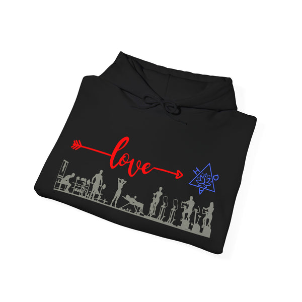 Love Gym Hoodie, Gym  Heavy Blend hoodie with Kangaroo pocket, 5 Colours, 50% Cotton and 50% Polyester.