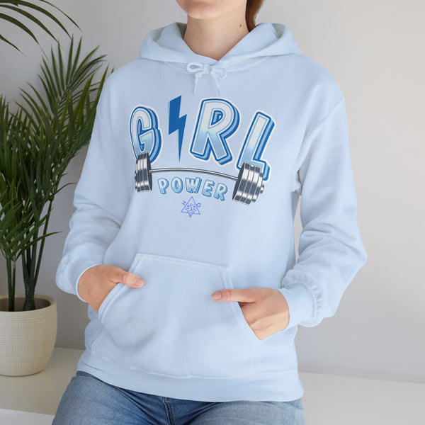 Girl Power hoodie,  Gym heavy blend hoodie with Kangaroo pocket, full colour, 6 colours, 50% Cotton and 50% Polyester.