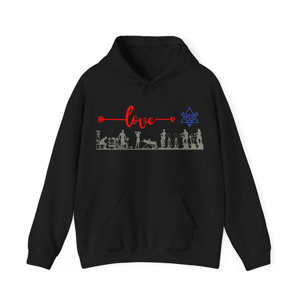 Love Gym Hoodie, Gym  Heavy Blend hoodie with Kangaroo pocket, 5 Colours, 50% Cotton and 50% Polyester.
