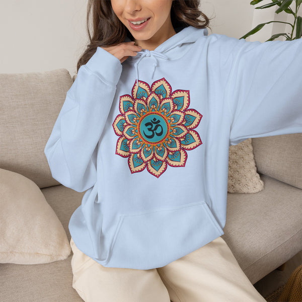 Mandala Hoodie, OM symbol Hoodie, Heavy Blend™ Hooded Sweatshirt, Kangaroo pocket, 4 colours, AU warehouse.