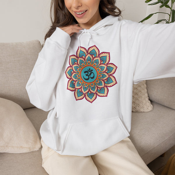 Mandala Hoodie, OM symbol Hoodie, Heavy Blend™ Hooded Sweatshirt, Kangaroo pocket, 4 colours, AU warehouse.