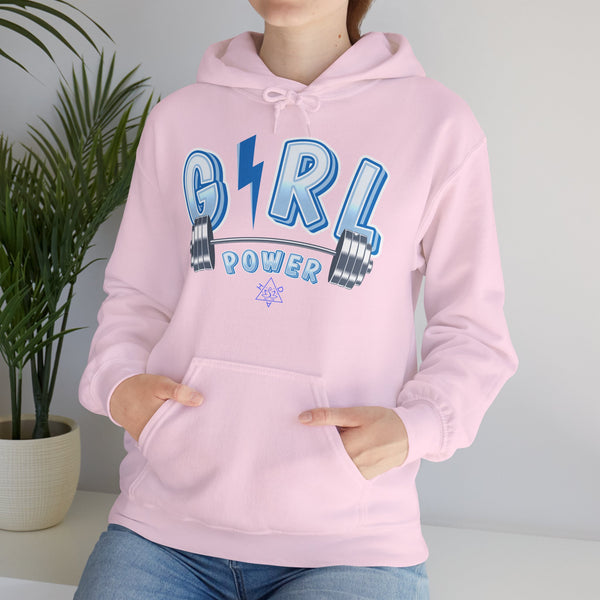 Girl Power hoodie,  Gym heavy blend hoodie with Kangaroo pocket, full colour, 6 colours, 50% Cotton and 50% Polyester.