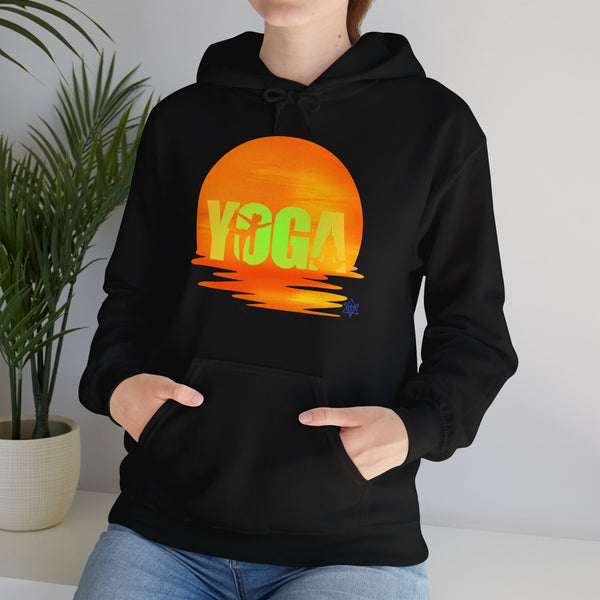 Yoga Sunset hoodie,  Yoga heavy blend hoodie with Kangaroo pocket, full colour, 6 colours, 50% Cotton and 50% Polyester, AUS-CAN-USA warehouse, local post.