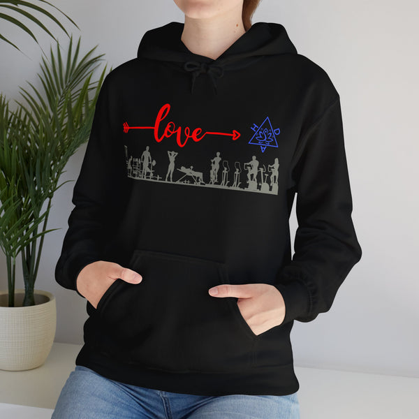 Love Gym Hoodie, Gym  Heavy Blend hoodie with Kangaroo pocket, 5 Colours, 50% Cotton and 50% Polyester.