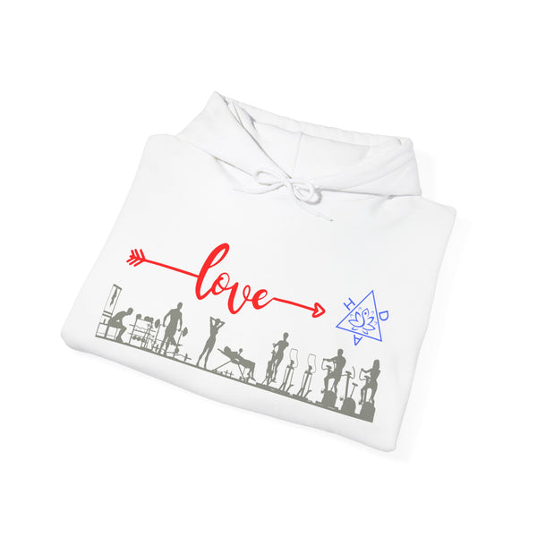Love Gym Hoodie, Gym  Heavy Blend hoodie with Kangaroo pocket, 5 Colours, 50% Cotton and 50% Polyester.