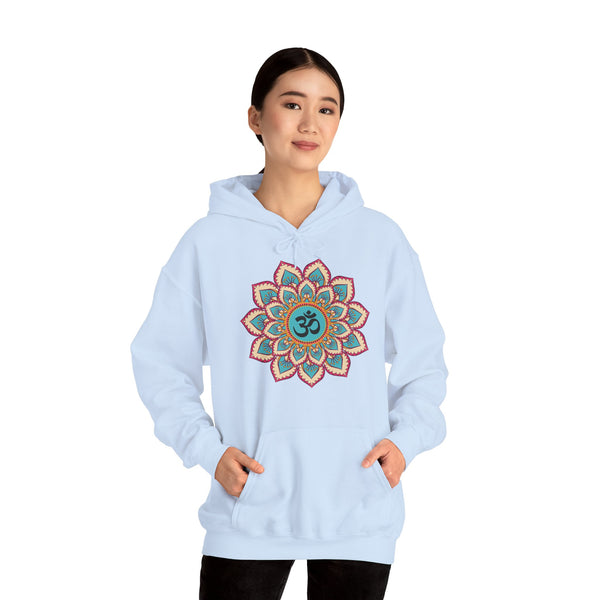 Mandala Hoodie, OM symbol Hoodie, Heavy Blend™ Hooded Sweatshirt, Kangaroo pocket, 4 colours, AU warehouse.