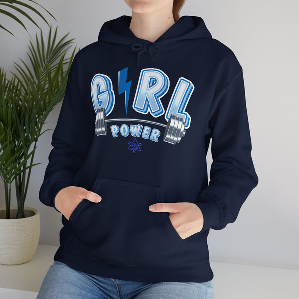 Girl Power hoodie,  Gym heavy blend hoodie with Kangaroo pocket, full colour, 6 colours, 50% Cotton and 50% Polyester.