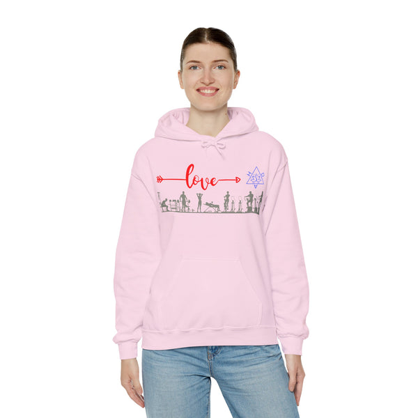 Love Gym Hoodie, Gym  Heavy Blend hoodie with Kangaroo pocket, 5 Colours, 50% Cotton and 50% Polyester.