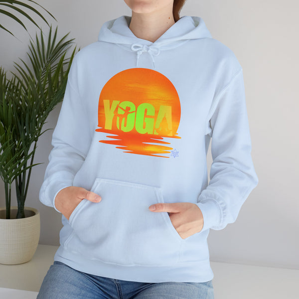 Yoga Sunset hoodie,  Yoga heavy blend hoodie with Kangaroo pocket, full colour, 6 colours, 50% Cotton and 50% Polyester, AUS-CAN-USA warehouse, local post.