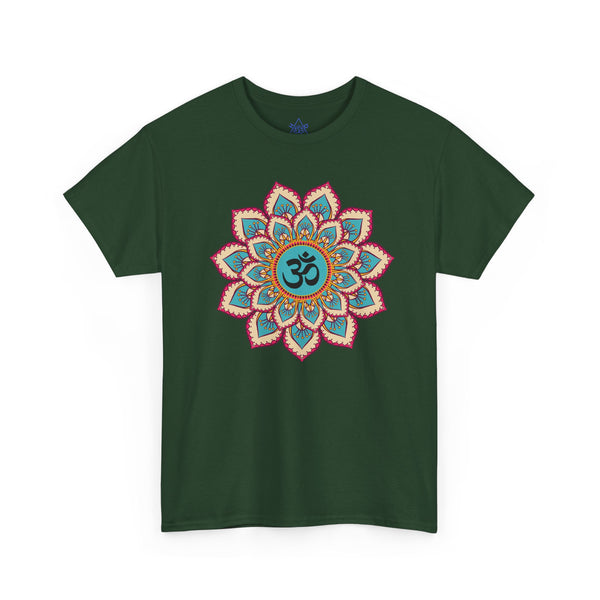Floral Mandala T-shirt, OM symbol T-shirt, Heavy Cotton Tee, 7 different colours, Top quality Cotton.