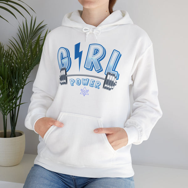 Girl Power hoodie,  Gym heavy blend hoodie with Kangaroo pocket, full colour, 6 colours, 50% Cotton and 50% Polyester.