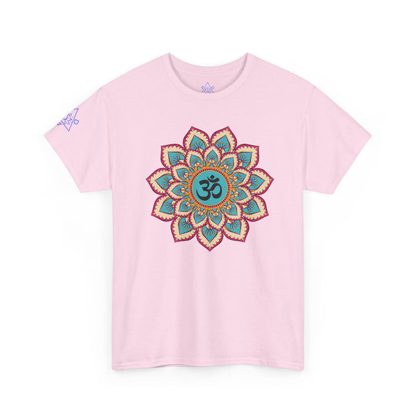 Floral Mandala T-shirt, OM symbol T-shirt, Heavy Cotton Tee, 7 different colours, 100% Cotton.