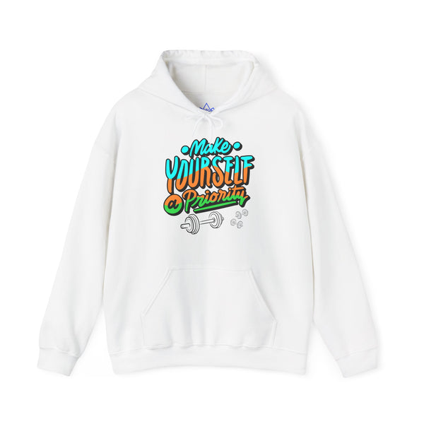 Make yourself a priority Hoodie, Gym Hoodie, Heavy Blend™ Hooded Sweatshirt, Kangaroo pocket, 6 colours, AU warehouse.