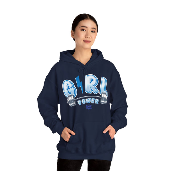 Girl Power hoodie,  Gym heavy blend hoodie with Kangaroo pocket, full colour, 6 colours, 50% Cotton and 50% Polyester.