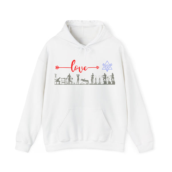 Love Gym Hoodie, Gym  Heavy Blend hoodie with Kangaroo pocket, 5 Colours, 50% Cotton and 50% Polyester.