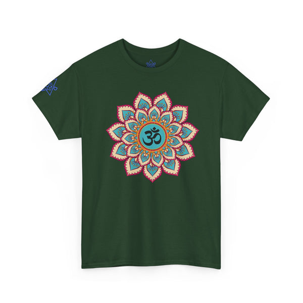 Floral Mandala T-shirt, OM symbol T-shirt, Heavy Cotton Tee, 7 different colours, 100% Cotton.