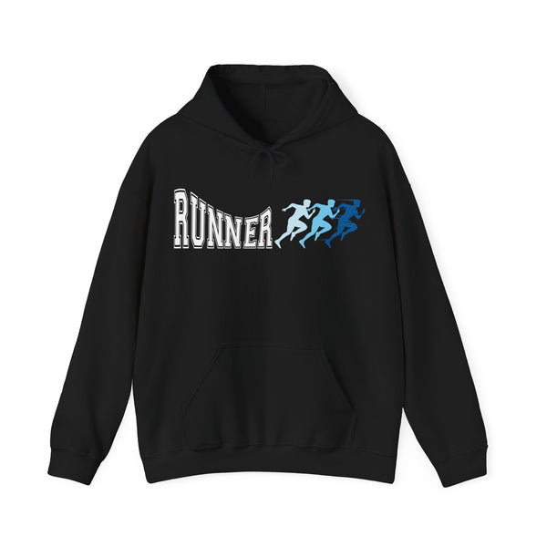 Runner Hoodie,  Running Heavy Blend™ Hooded Sweatshirt, Kangaroo Pocket, print on both sides full colours, 4 Colours, 50% Cotton and 50% Polyester, AUS-CAN-USA Warehouses.