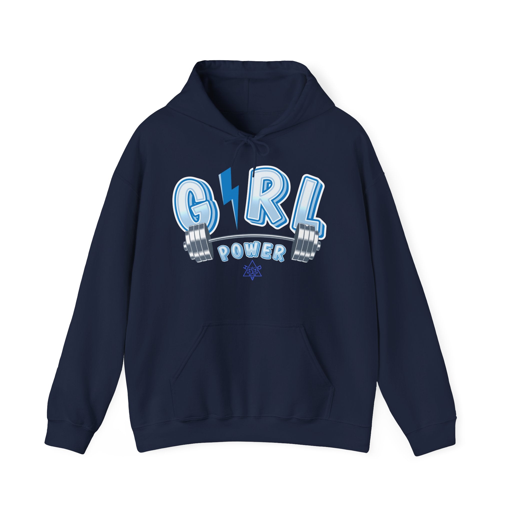 Girl Power hoodie,  Gym heavy blend hoodie with Kangaroo pocket, full colour, 6 colours, 50% Cotton and 50% Polyester.