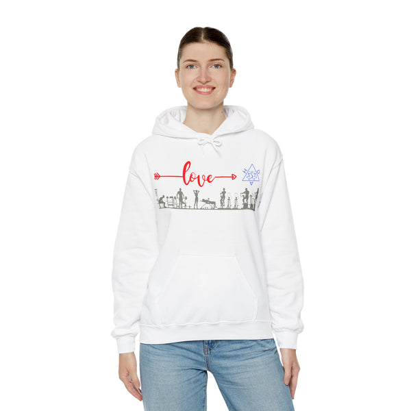 Love Gym Hoodie, Gym  Heavy Blend hoodie with Kangaroo pocket, 5 Colours, 50% Cotton and 50% Polyester.