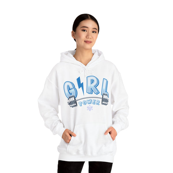 Girl Power hoodie,  Gym heavy blend hoodie with Kangaroo pocket, full colour, 6 colours, 50% Cotton and 50% Polyester.