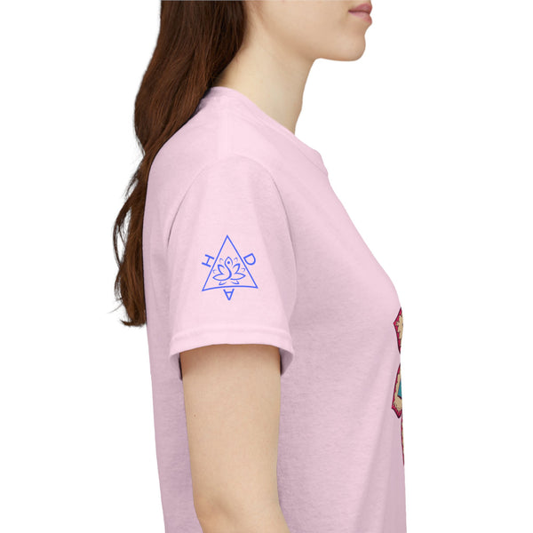 Floral Mandala T-shirt, OM symbol T-shirt, Heavy Cotton Tee, 7 different colours, 100% Cotton.