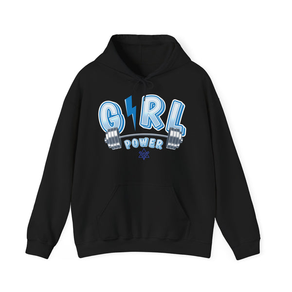 Girl Power hoodie,  Gym heavy blend hoodie with Kangaroo pocket, full colour, 6 colours, 50% Cotton and 50% Polyester.