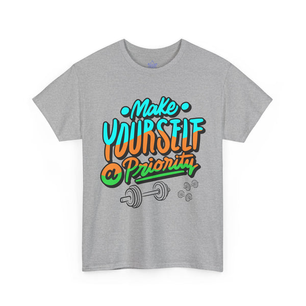 Make yourself a priority T-shirt, Gym T-shirt Heavy Cotton Tee, 8 colours, different sizes, Top Quality cotton, AU warehouse