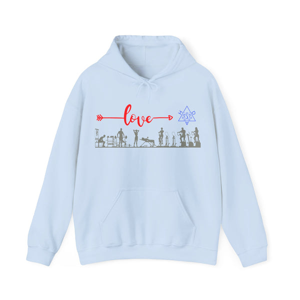 Love Gym Hoodie, Gym  Heavy Blend hoodie with Kangaroo pocket, 5 Colours, 50% Cotton and 50% Polyester.