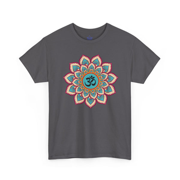 Floral Mandala T-shirt, OM symbol T-shirt, Heavy Cotton Tee, 7 different colours, Top quality Cotton.