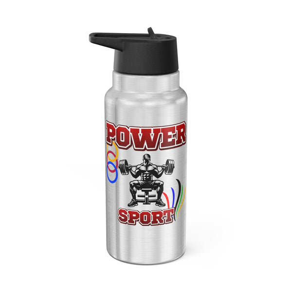 Water Bottle or Favourite beverage, Power Sport water bottle, Drinking straw included, Stainless steel bottle, Gator Tumbler, 32oz (0.95L), US Post.