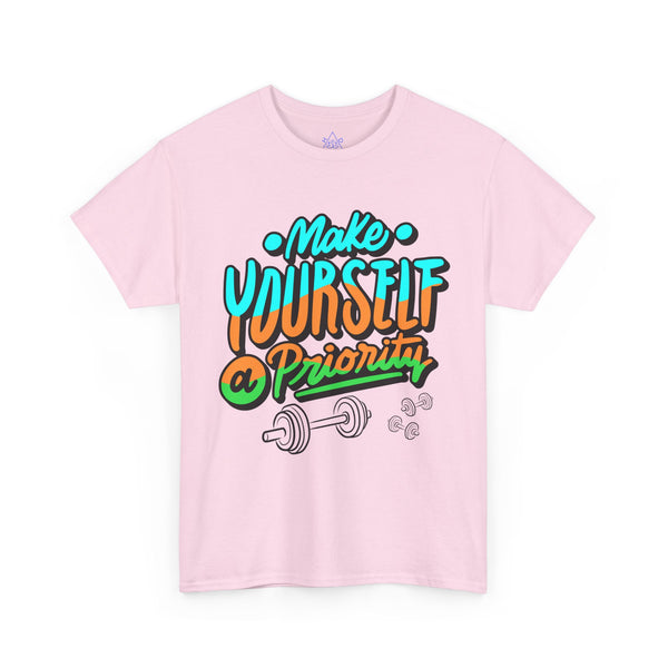Make yourself a priority T-shirt, Gym T-shirt Heavy Cotton Tee, 8 colours, different sizes, Top Quality cotton, AU warehouse