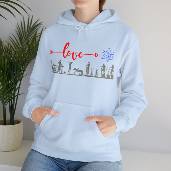 Love Gym Hoodie, Gym  Heavy Blend hoodie with Kangaroo pocket, 5 Colours, 50% Cotton and 50% Polyester.