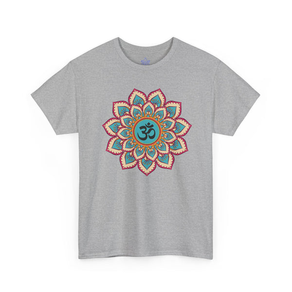 Floral Mandala T-shirt, OM symbol T-shirt, Heavy Cotton Tee, 7 different colours, Top quality Cotton.