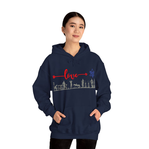 Love Gym Hoodie, Gym  Heavy Blend hoodie with Kangaroo pocket, 5 Colours, 50% Cotton and 50% Polyester.