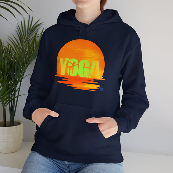 Yoga Sunset hoodie,  Yoga heavy blend hoodie with Kangaroo pocket, full colour, 6 colours, 50% Cotton and 50% Polyester, AUS-CAN-USA warehouse, local post.