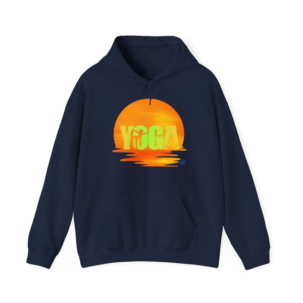 Yoga Sunset hoodie,  Yoga heavy blend hoodie with Kangaroo pocket, full colour, 6 colours, 50% Cotton and 50% Polyester, AUS-CAN-USA warehouse, local post.