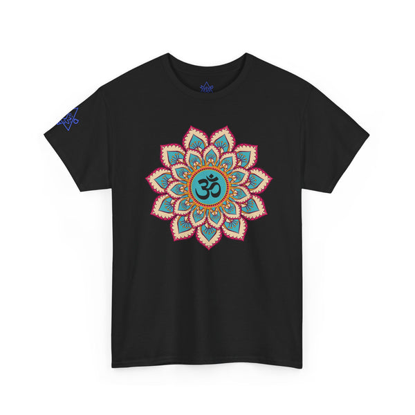 Floral Mandala T-shirt, OM symbol T-shirt, Heavy Cotton Tee, 7 different colours, 100% Cotton.