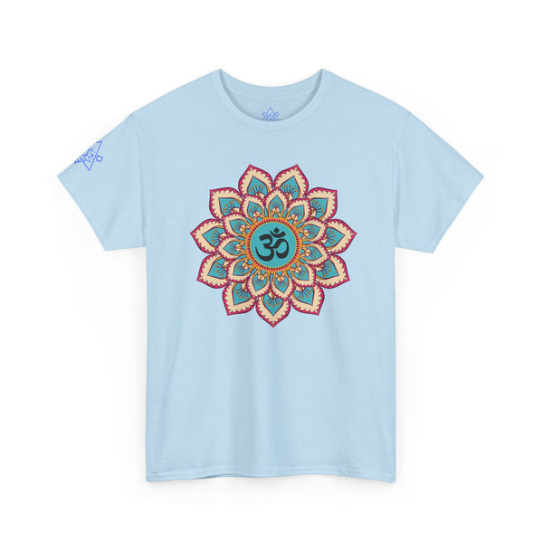 Floral Mandala T-shirt, OM symbol T-shirt, Heavy Cotton Tee, 7 different colours, 100% Cotton.