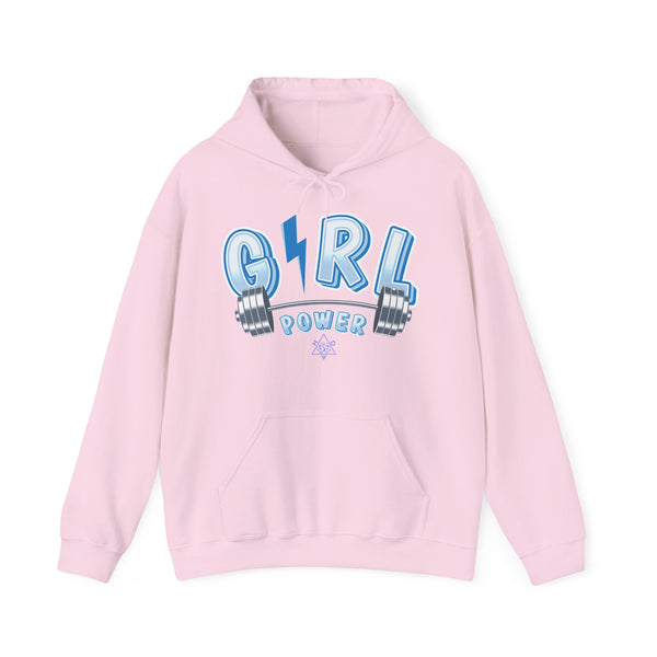 Girl Power hoodie,  Gym heavy blend hoodie with Kangaroo pocket, full colour, 6 colours, 50% Cotton and 50% Polyester.