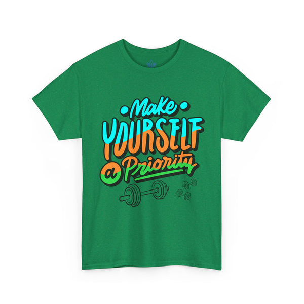 Make yourself a priority T-shirt, Gym T-shirt Heavy Cotton Tee, 8 colours, different sizes, Top Quality cotton, AU warehouse