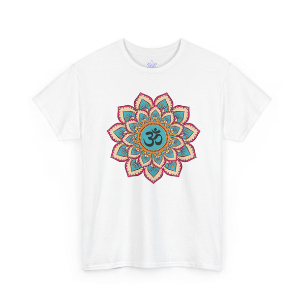 Floral Mandala T-shirt, OM symbol T-shirt, Heavy Cotton Tee, 7 different colours, Top quality Cotton.