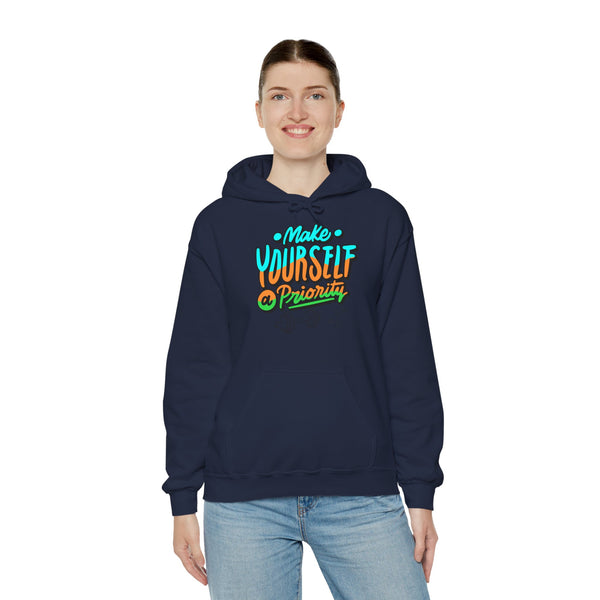 Make yourself a priority Hoodie, Gym Hoodie, Heavy Blend™ Hooded Sweatshirt, Kangaroo pocket, 6 colours, AU warehouse.