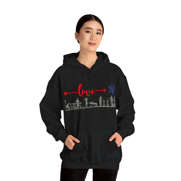 Love Gym Hoodie, Gym  Heavy Blend hoodie with Kangaroo pocket, 5 Colours, 50% Cotton and 50% Polyester.