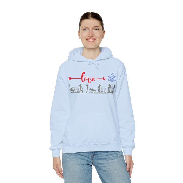 Love Gym Hoodie, Gym  Heavy Blend hoodie with Kangaroo pocket, 5 Colours, 50% Cotton and 50% Polyester.