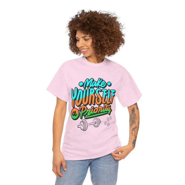 Make yourself a priority T-shirt, Gym T-shirt Heavy Cotton Tee, 8 colours, different sizes, Top Quality cotton, AU warehouse
